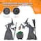 Glitzhome® Set of 3 Lighted Halloween 2.5D Witches with Cauldron Outdoor Decor